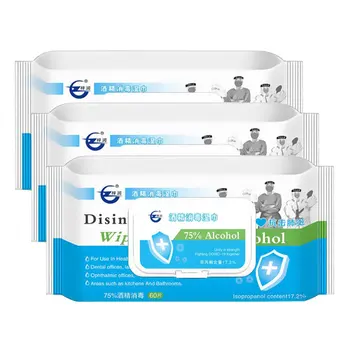 

60pcs Alcohol Wet Wipe Disposable Disinfection Prep Swap Pad Antiseptic Skin Cleaning Care Mobile Phone Jewelry Clean Wipe