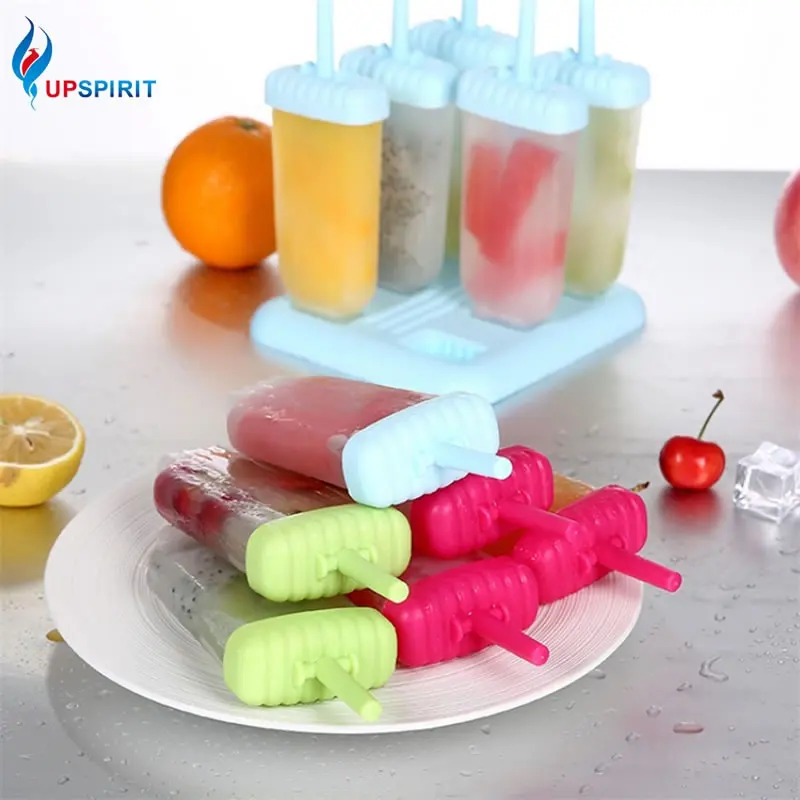Upspirit пластик 6 полости DIY формы для мороженого палочки домашние для леденца делая формочку йогурт фруктовый сок замораживания инструменты для мороженого