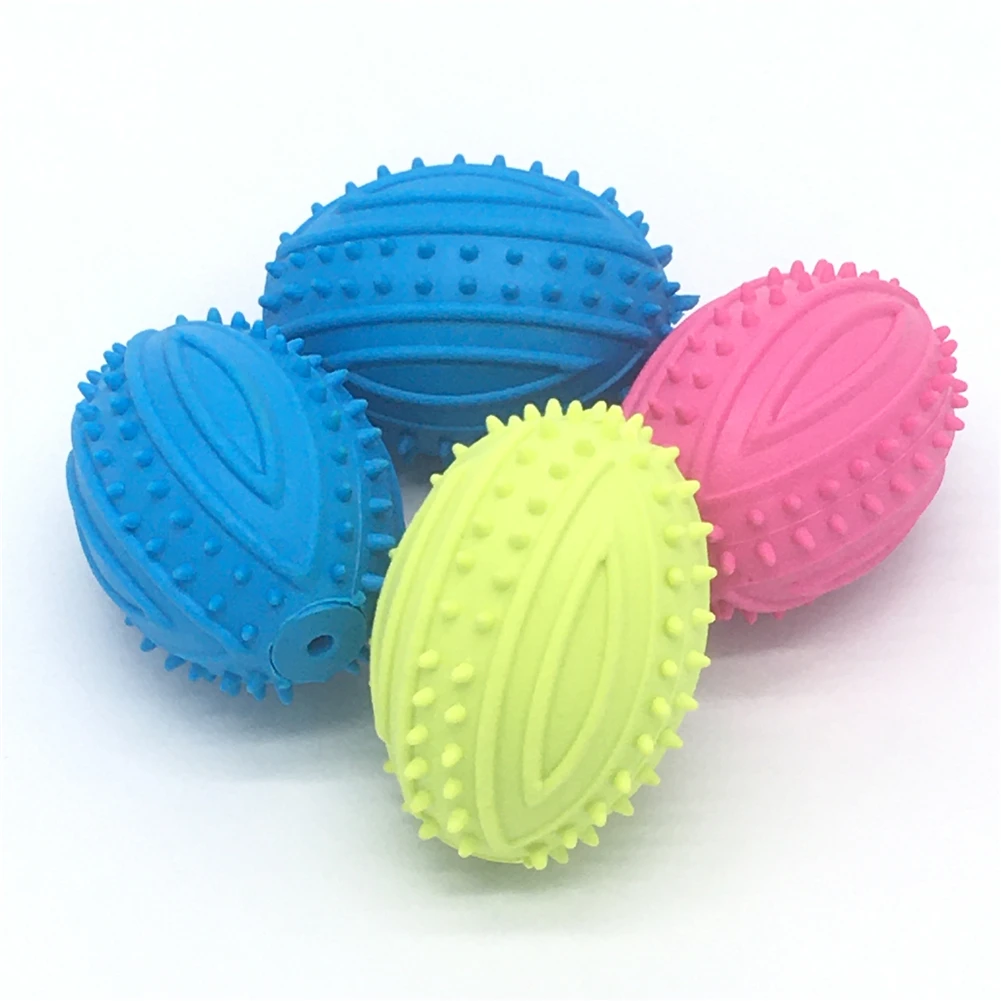 

Soft Pet Dog Toy Ball Squeak Toys Durable Cleaning Tooth Chew Voice Toy Pet Supplies Non-toxic Training Sound Balls