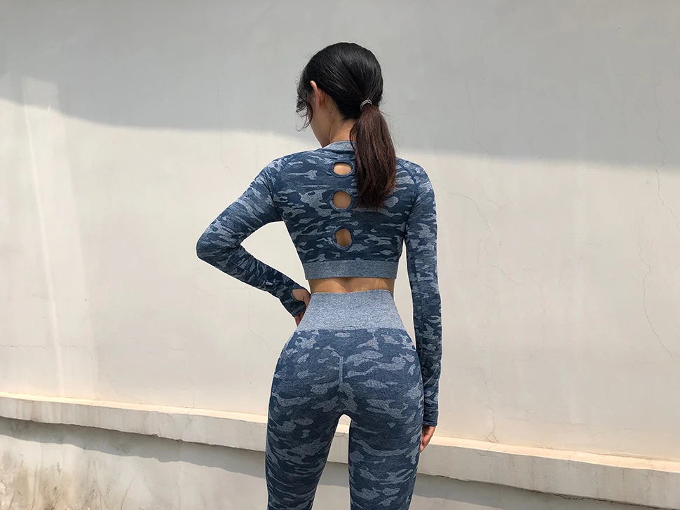 New 2 Piece Seamless Gym Clothing Yoga Set Fitness Workout Sets Yoga Out fits For Women Athletic Legging Women's Sportswear suit