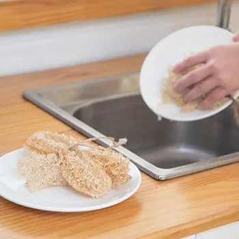 

Natural Loofah Brush Luffa Loofa Superfine Fiber Brush for kitchen Cup Pots and bowls Cleaning Brush