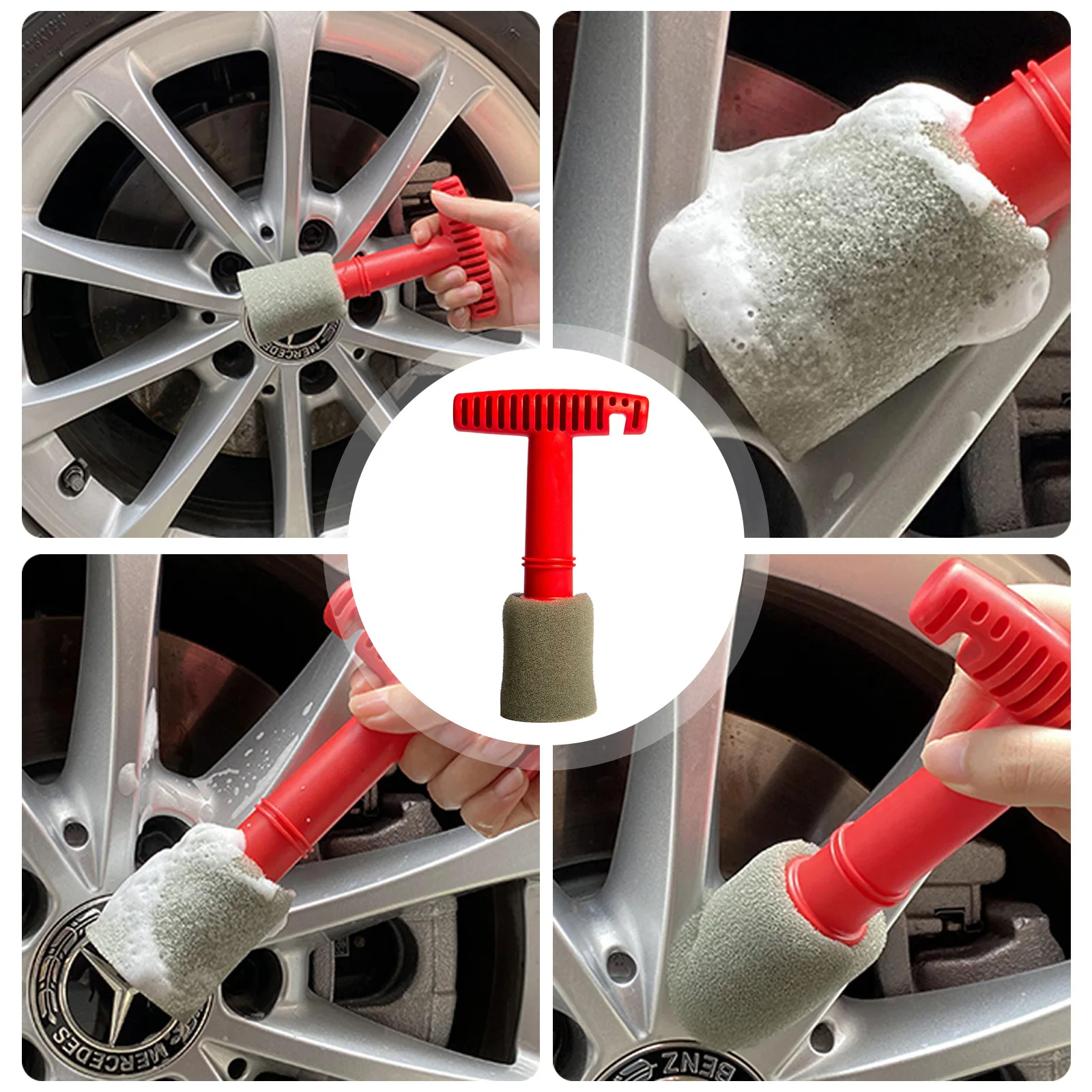 Lucullan 45 Degree Angle Rim Cleaner Handle 3 Dia Super Soft Microfiber  Deep Cleaning Wheel Brush