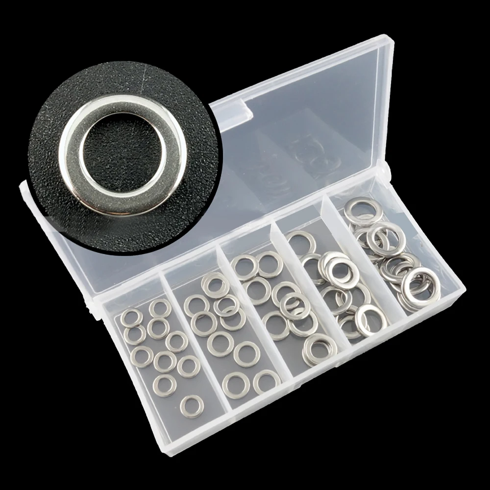 

Rings 50 Pcs Main Coil Box Circular Shaft Fishing Silver Stainless Steel Connector Fishing Line Spools Useful Tackle Gadget