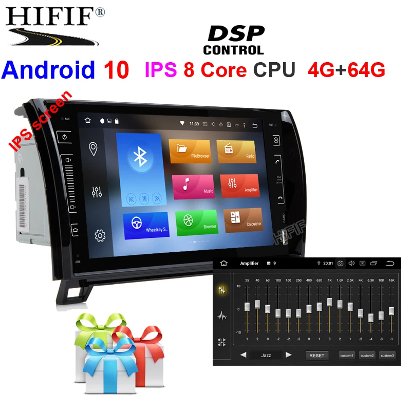 9 &quotIPS DSP 4G 64G Android 10 2 DIN Автомобильный мультимедийный плеер для Toyota Sequoia Tundra Радио