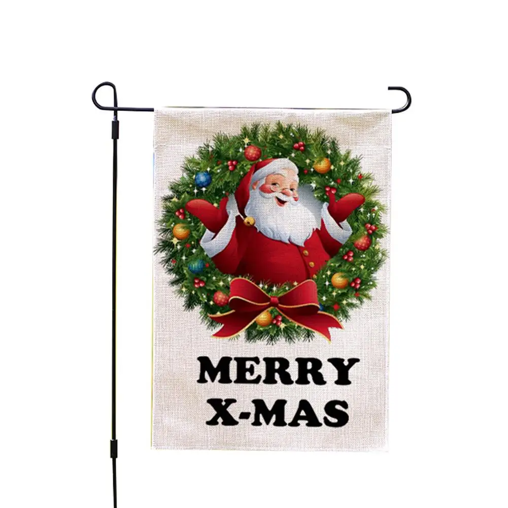 3PCS High Quality Waterproof Double-sided Simple Flag Christmas Garden Banner Courtyard Foldable Flag