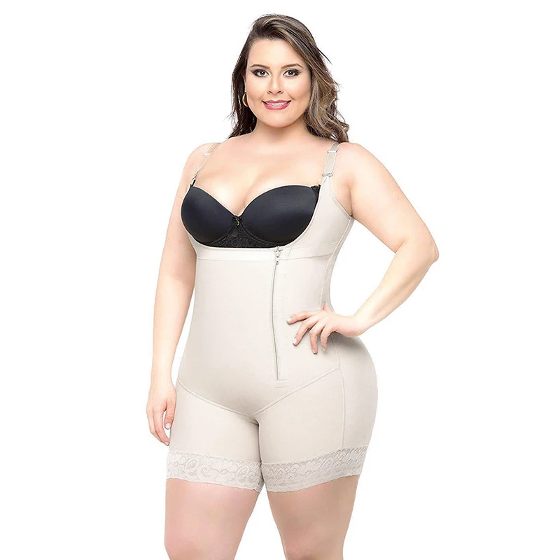 Beige Boxer shorts Женский корсет, бесшовный, на молнии, сексуальный, для коррекции фигуры, для коррекции груди, для похудения - Цвет: Beige Boxer shorts