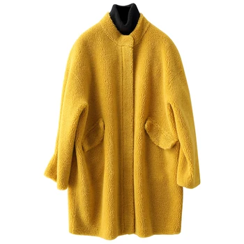 

Real Fur Coat Wool Jacket Autumn Winter Coat Women Clothes 2020 Sheep Shearling Korean Tops Suede Lining Abrigo Mujer ZT3667