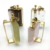 Natural Gemstone Rectangle Perfume Bottle Crystal Rose Quartz Vial Amethysts Essential Oils Diffuser Swing Clear Quartz Necklace 5