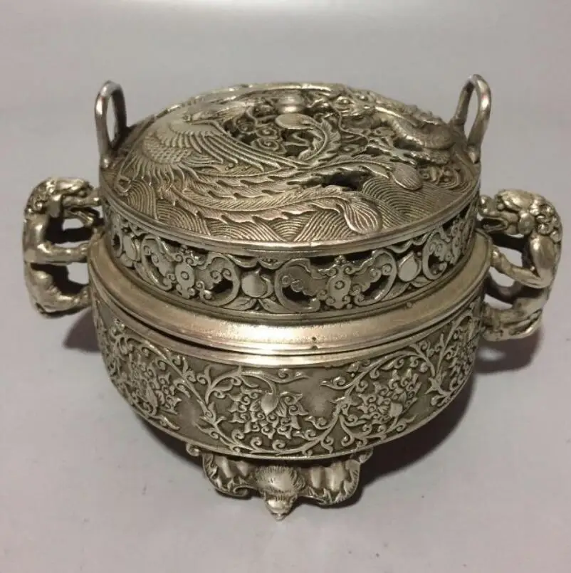 

Китайская статуя из белой меди дракона Феникса
