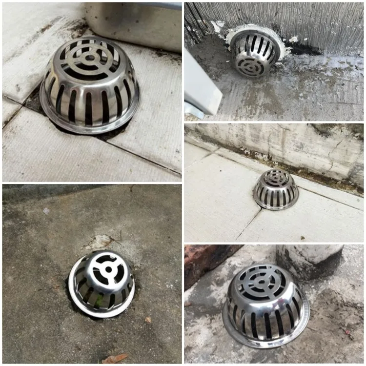Hb14ef23091014dd9aec2b0cc40b7772bn Stainless Steel Balcony Roof Round Large Displacement Anti-blocking Floor Drain Outdoor Rain Bucket Drainage Floor Drain Mallzona