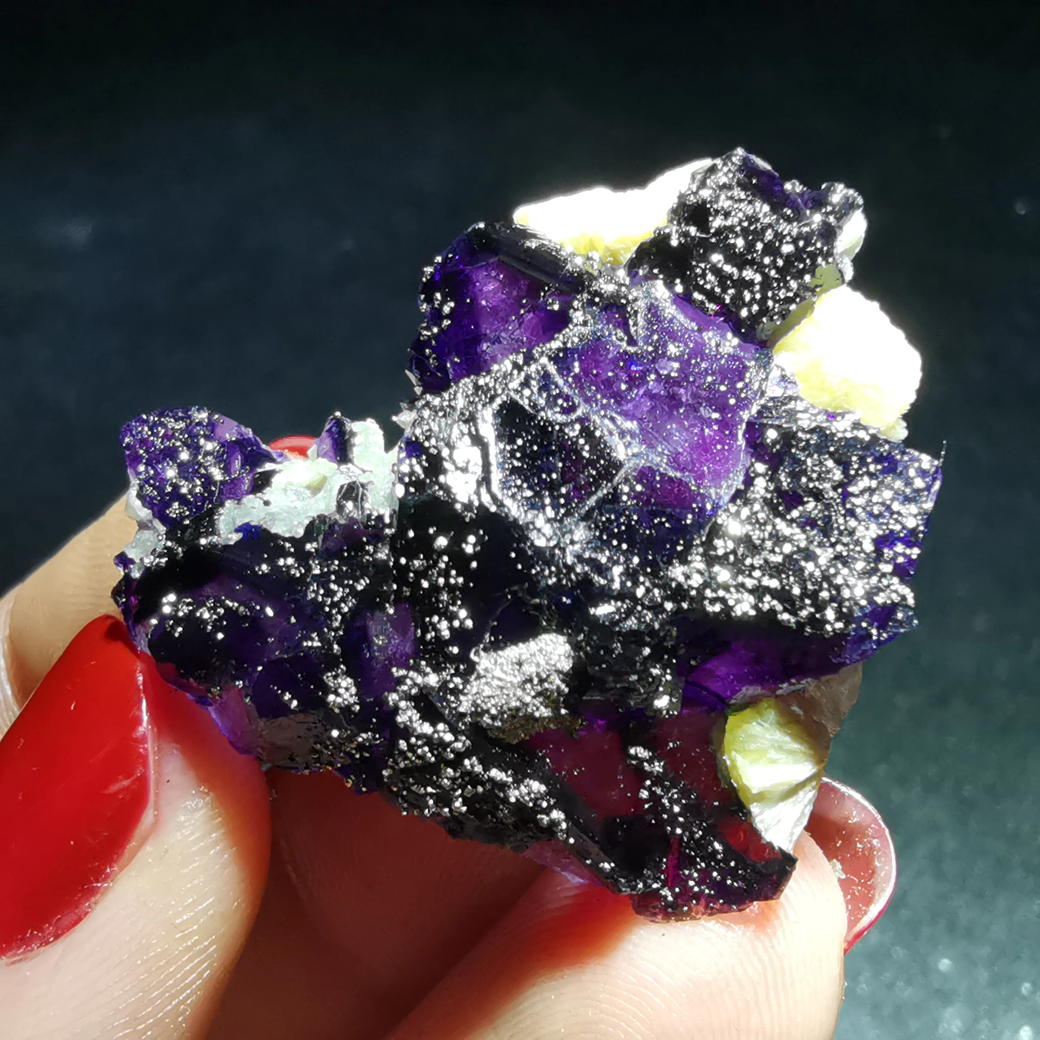 

14gNatural rare purple fluorite mineral specimen HEALING CRYSTAL QUARTZ GEM