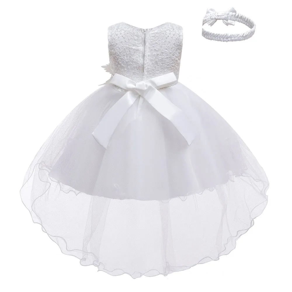 Baby Girls Dresses Applique Bead Princess Dress Toddler Girl Trailing Wedding Party Dress Birthday Ball Gown Vestidos Kids Dress (11)
