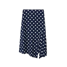 Faldas mujer moda летнее модное платье морячки юбка в горошек женская короткая до и после длинная богемная льняная юбка с разрезом