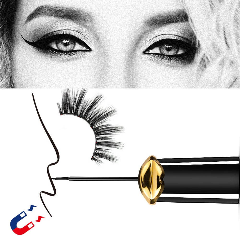 Magnetic Liquid Eyeliner Waterproof Sweat-proof Fast Drying Lasting Cosmetics Portable size, easy to carry. size, easy to carry