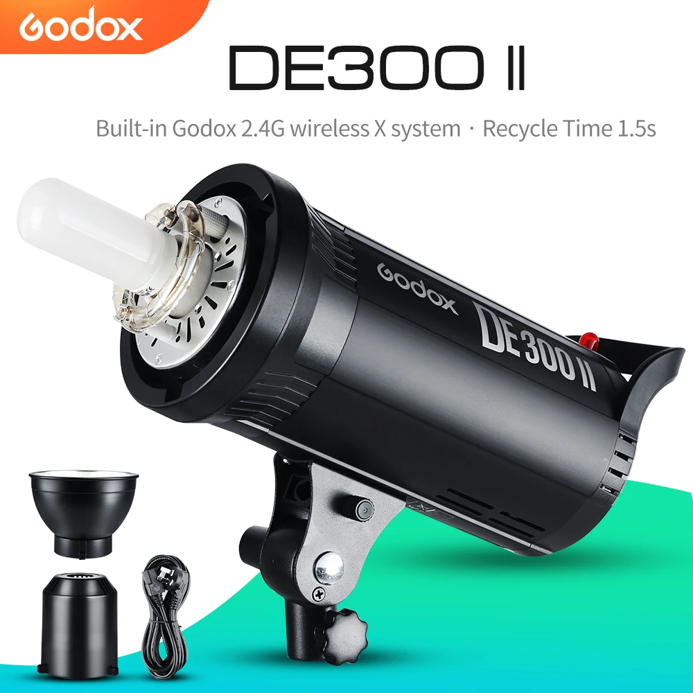 Студийная Вспышка Godox DE300II 300 Вт 300Ws GN65 стробоскоп налобный фонарь для фотосъемки