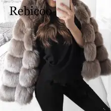 Пальто из искусственного кроличьего меха, женская зимняя куртка с капюшоном размера плюс, элегантное манто Femme Hiver, Меховая куртка для вечеринки, верхняя одежда