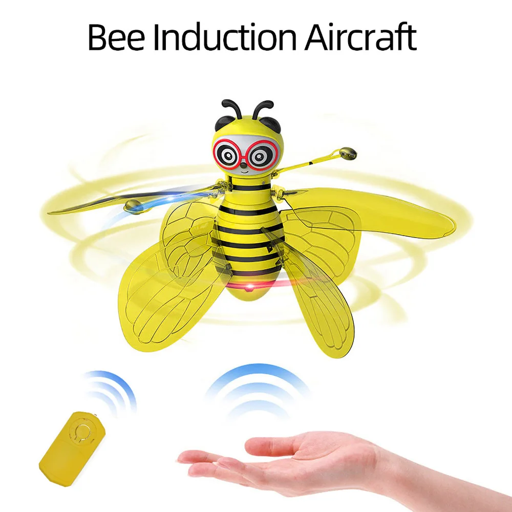 

RC Animal RC Bee Induction Aircraft Infrared Sensing Hand Sensor Portable Led Light RC Animal Aircraft Toy Kids Gift