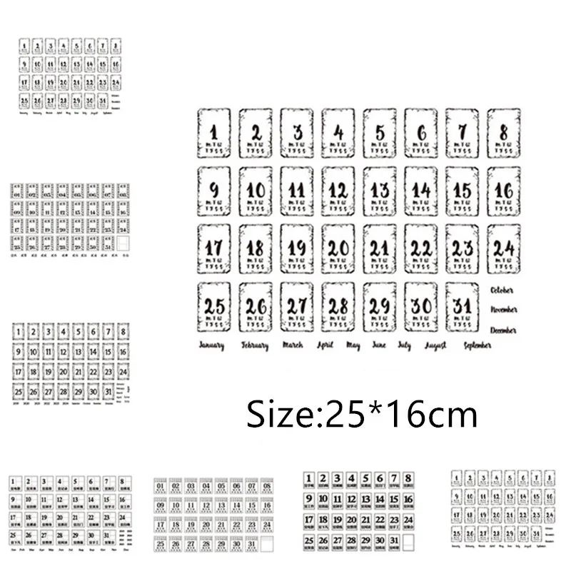 Виды календаря с китайскими словами прозрачные штампы для детей DIY силиконовые печать Скрапбукинг альбом бумажные трафареты