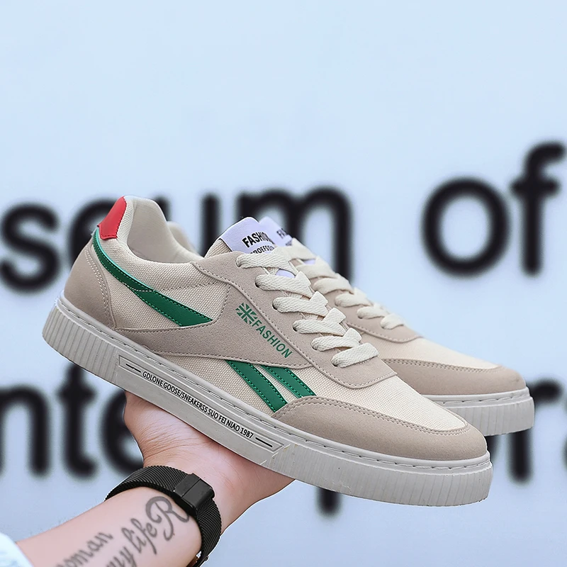 $15.07 Coolvfatbo Men's Vulcanize Shoes Lace-Up Fashion Printed Canvas Shoes Spring Autumn Flat Casual Sho
