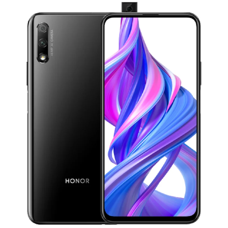 Черный Honor 9X4 Гб ОЗУ, 64 Гб ПЗУ, восьмиядерный смартфон Kirin 810, 6,59 дюймов, 48 МП, двойная тыловая камера, 4000 мАч, Google Play, Android 9,0 - Цвет: Черный