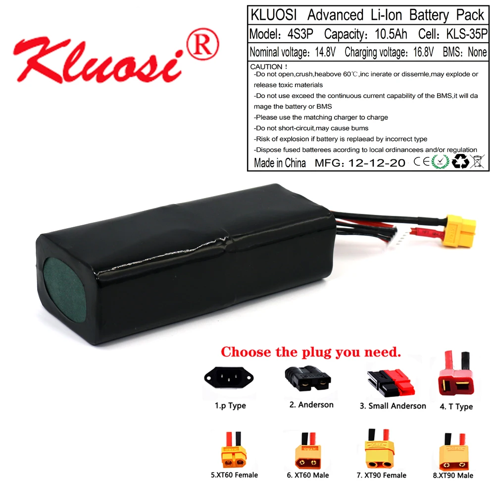 KLUOSI 16 8 V ионно литиевая Батарея 14 10.5Ah 10Ah 4S3P высокое Ёмкость Бла (беспилотный