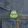 Green enamel brooch animal frog cat alloy badge mountain peak leaves flying saucer earth skeleton camera earth pin jewelry gift ► Photo 2/6