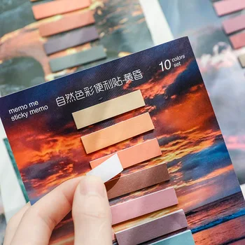 

200 pages/set The Color of Nature 10 Colors Sticky Memo Pad To Do List Planner Sticker Note Office Decoration Memo Sheet