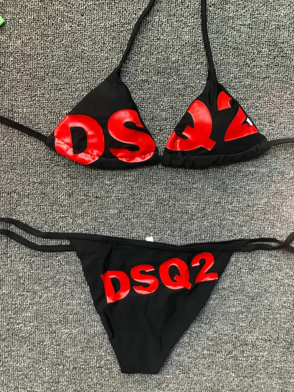 Italy Brand Dsquared2 Beach Sexy Bikini Two-piece Swimsuit 2021 Holiday Women Bikinis Set Vintage Female Bathing Swimwears S-XL brown bikini set