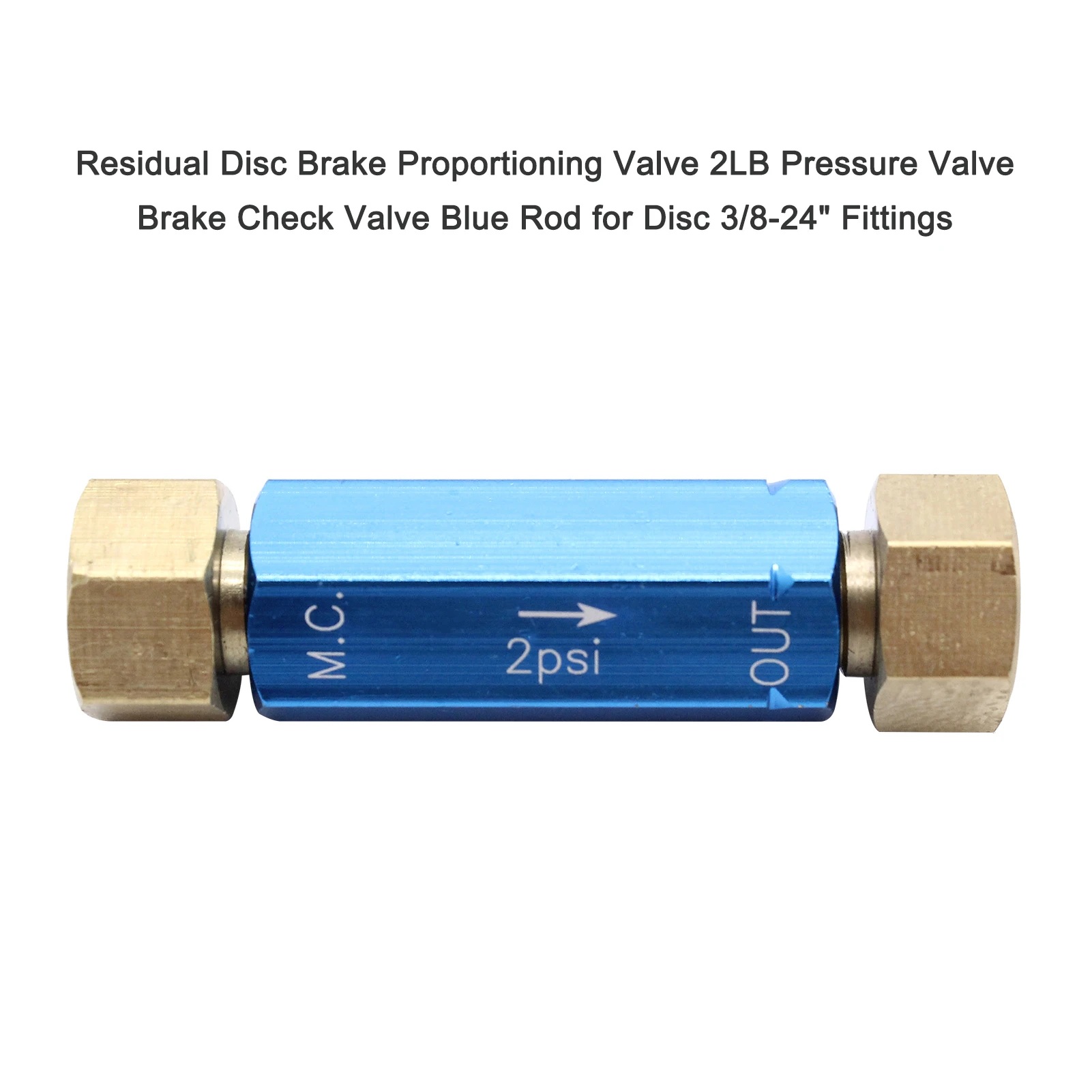 Residual Disc Brake Proportioning Valve 2LB Pressure Valve Brake Check Rod for Disc 3/8-24'' Fittings