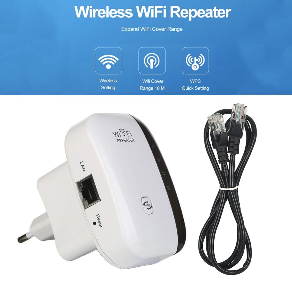 Répéteur WiFi, Amplificateur WiFi Puissant, WiFi Extender N300, WiFi Signal  Booster, 1 Port Ethernet, Couvre jusqu'à 200㎡, Facile à Installer,  Compatible avec Toutes Les Box Internet