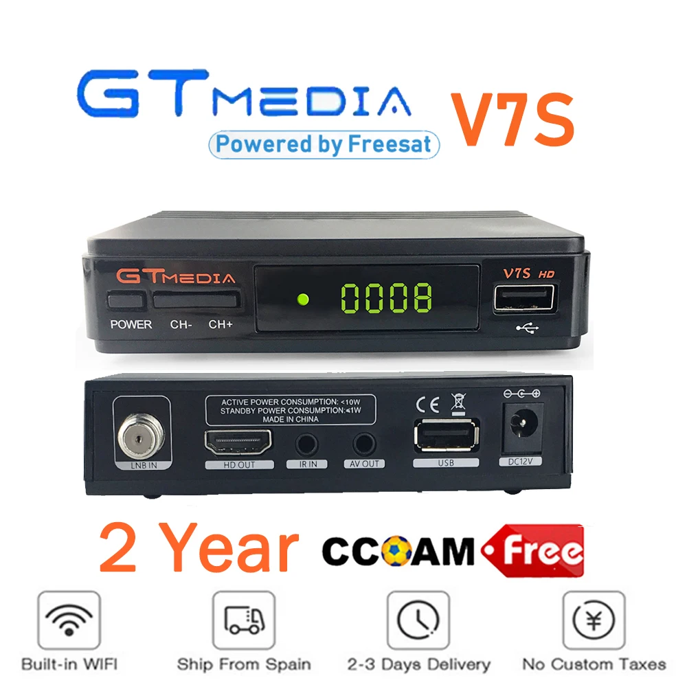 

HD Satellite Receiver Full 1080P GTMedia V7S with USB WIFI H.264 DVB-S2 With Europe Spain CCCAM TV Decoder FREESAT V7 HD Brazil