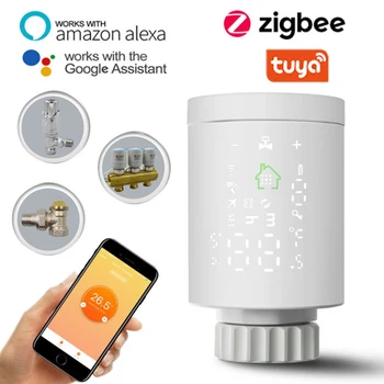 

Smart Radiator Zigbee - Tuya 3.0 Temperature Controller Heating Control Valve And Thermostat Actuator Works with Alexa Google
