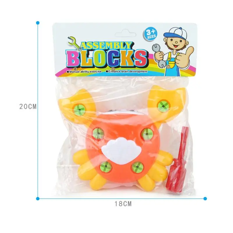 Ручная разборка мультфильм краб сборка винт гайка игрушка DIY сборка модель ролевые игры инструмент игрушки Раннее Образование игрушки