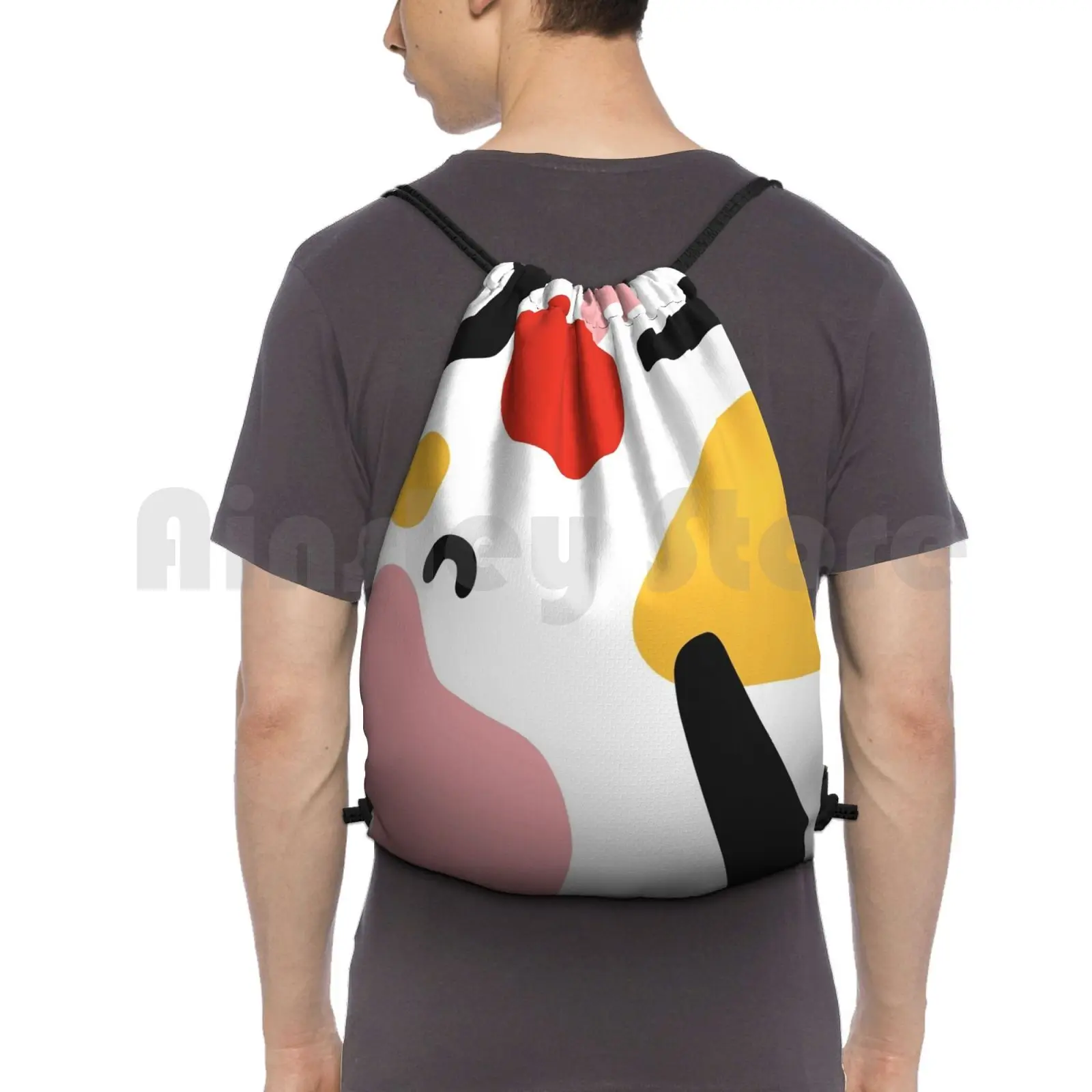 

Абстрактные формы, скандинавский искусство, рюкзак сумка с кулиской, спортивная сумка, водонепроницаемая, абстрактные формы, скандинавские Органические формы