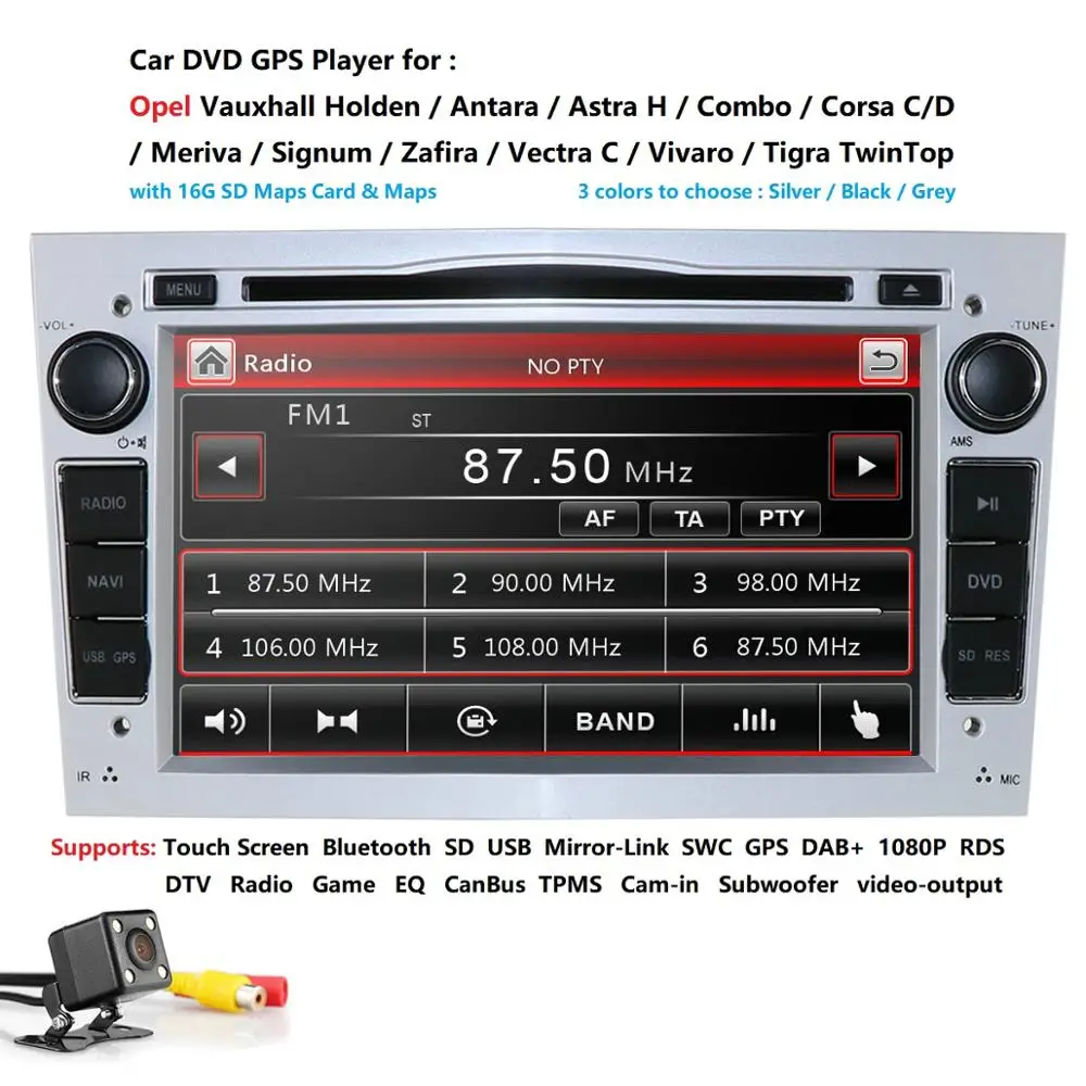 

2 din Car DVD Stereo for Vauxhall Opel Astra H G Vectra Antara Zafira Corsa DVD GPS Navi Radio 3 color steering wheel RDS Camera