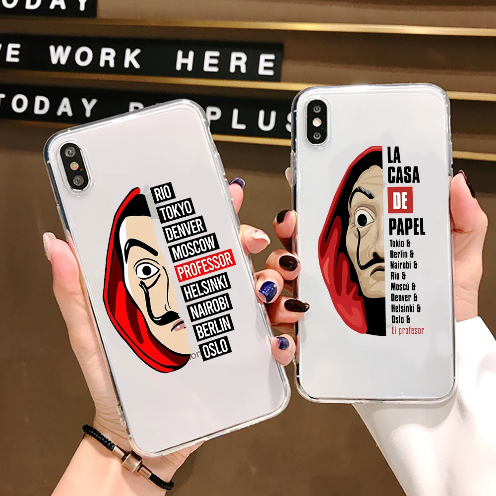 Испания ТВ La Casa de papel прозрачной мягкой оболочки для iphone 11 SE X 7 XS XR XSMA 11Pro бетонный