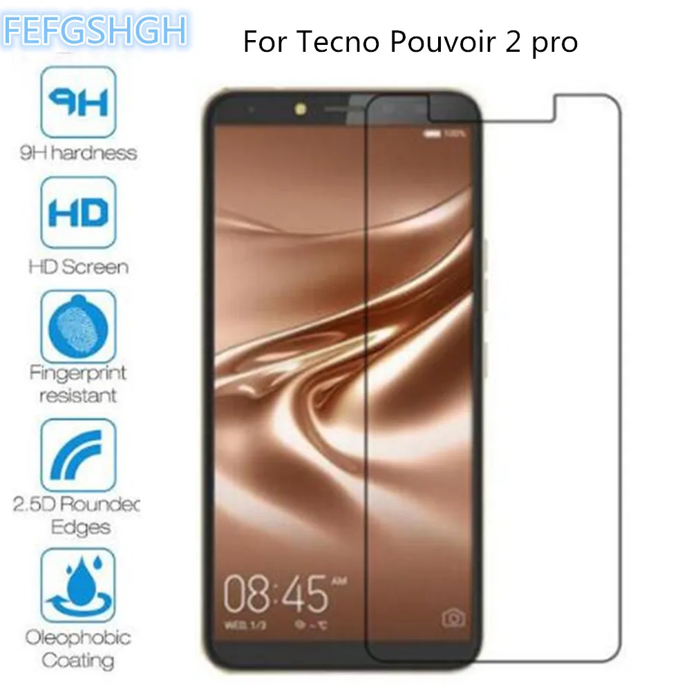 Tempered Glass For Tecno Pouvoir 2 pro Explosion Proof Screen Protector Protective Film | Мобильные телефоны и аксессуары