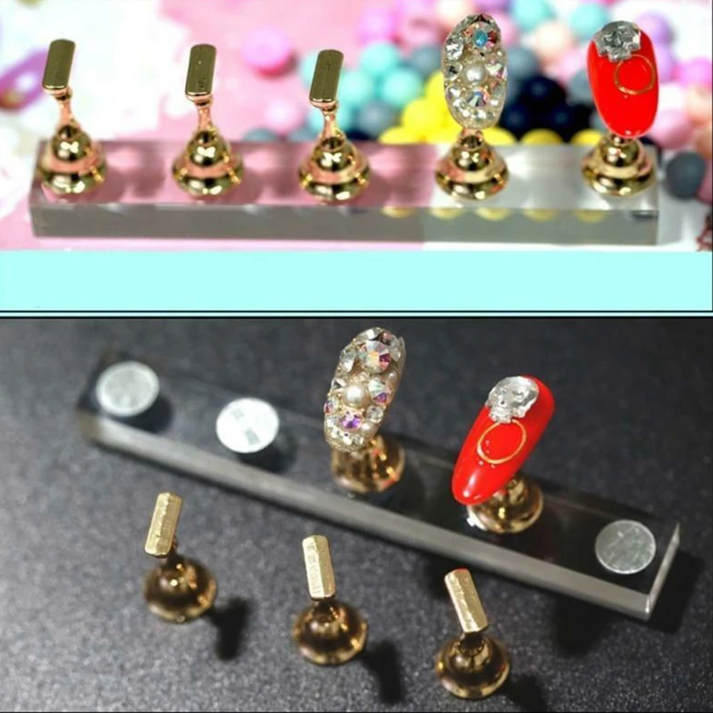 Искусство Маникюр DIY Мода Шахматная доска показ полка полезная практика стенд дисплей Салон Обучение магнитный держатель для ногтей Инструменты