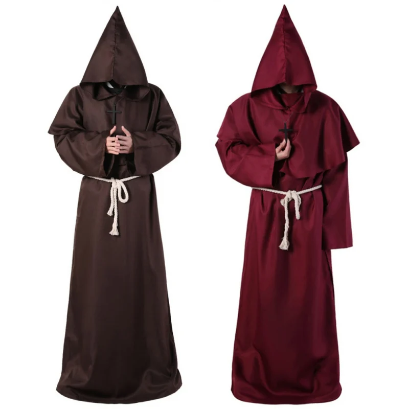Христианское пальто, костюм монаха, кукольный костюм на Хэллоуин, однотонный плащ для косплея