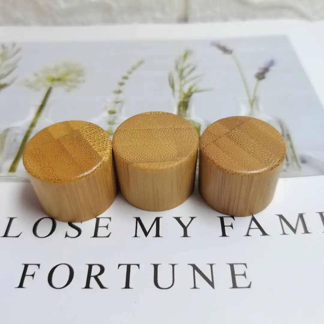 Wholesale Custom Logo 18/410 20/410 24/410 Skin Care Packaging Bamboo Wooden Screw Lid Cosmetic Container Bamboo Cap Top