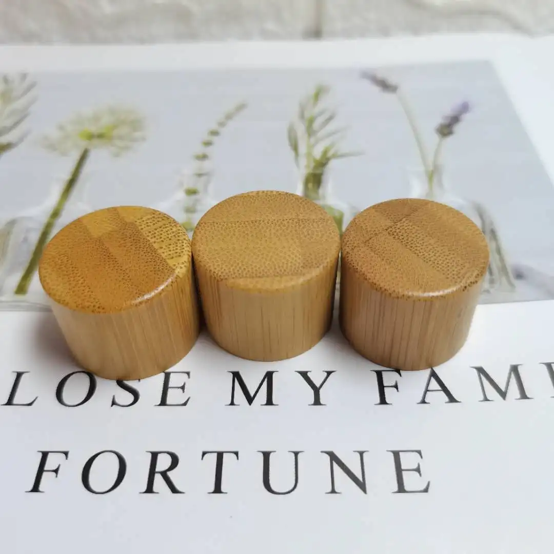 

Wholesale Custom Logo 18/410 20/410 24/410 Skin Care Packaging Bamboo Wooden Screw Lid Cosmetic Container Bamboo Cap Top
