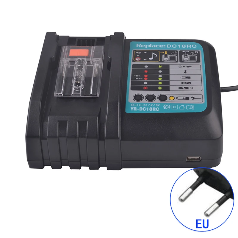 Быстрое зарядное устройство для Makita BL1830 BL1430 BL1850 BL1860 7,2-18 V 3A без экрана водонепроницаемый и влагостойкий