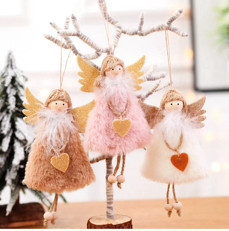 Новогодние куклы в виде ангела, эльфа Рождественская елка игрушка веселые рождественские украшения для дома украшения Рождественская с утолщённой меховой опушкой, подарок на год