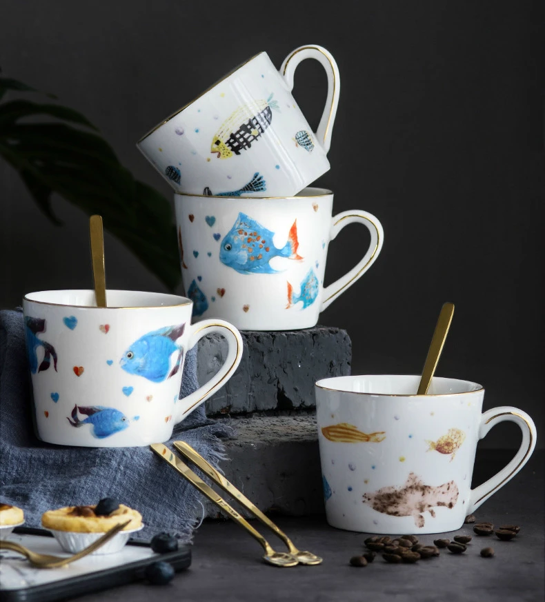 Северная Европа кружка Ins офис Оригинальность Мультфильм лаконичная керамика кофейные кружки личность холодный напиток чашка молоко сок чашка