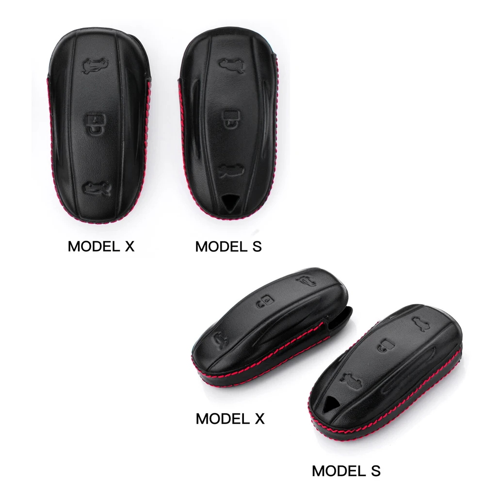 Чехол из натуральной кожи для ключей, протектор для Tesla модель S модель X автомобильные пульты дистанционного управления, Держатель корпуса с брелоком, автомобильные аксессуары