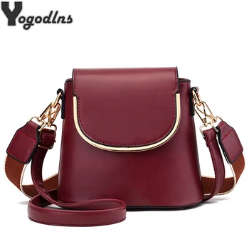 

Retro Women Bucket Messenger Bag Mini Crossbody Bag Ladies Designer Shoulder Purse Fashion Flap PU Leather Sac a main