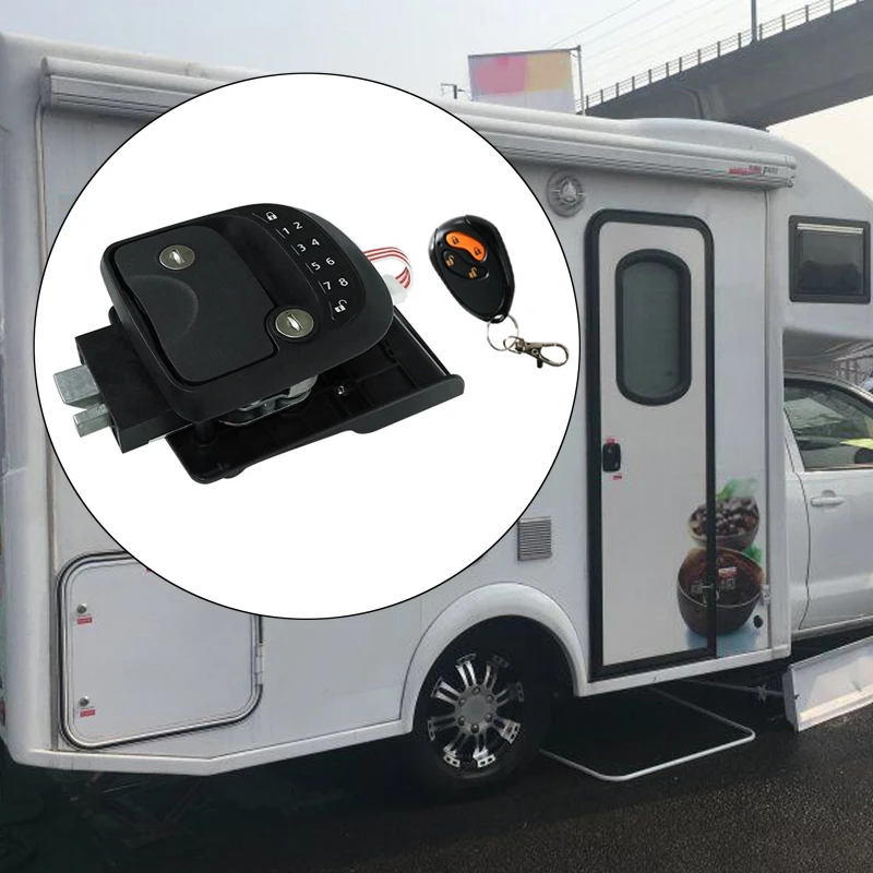 RV Remote Lock Entry Door Latch Lock Anti-theft for Travel Trailer Motorhome RV Security Supplies RV Remote Lock
