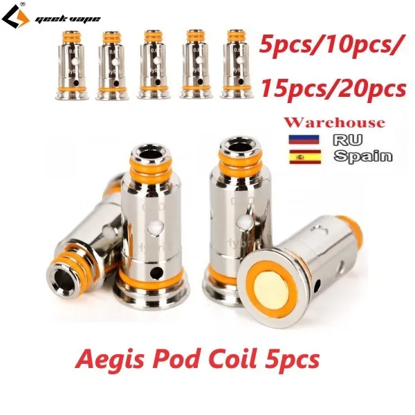 Катушка для вейпа Geekvape Aegis Pod электронная сигарета 5/10/15 шт. сопротивление 0 6 Ом |