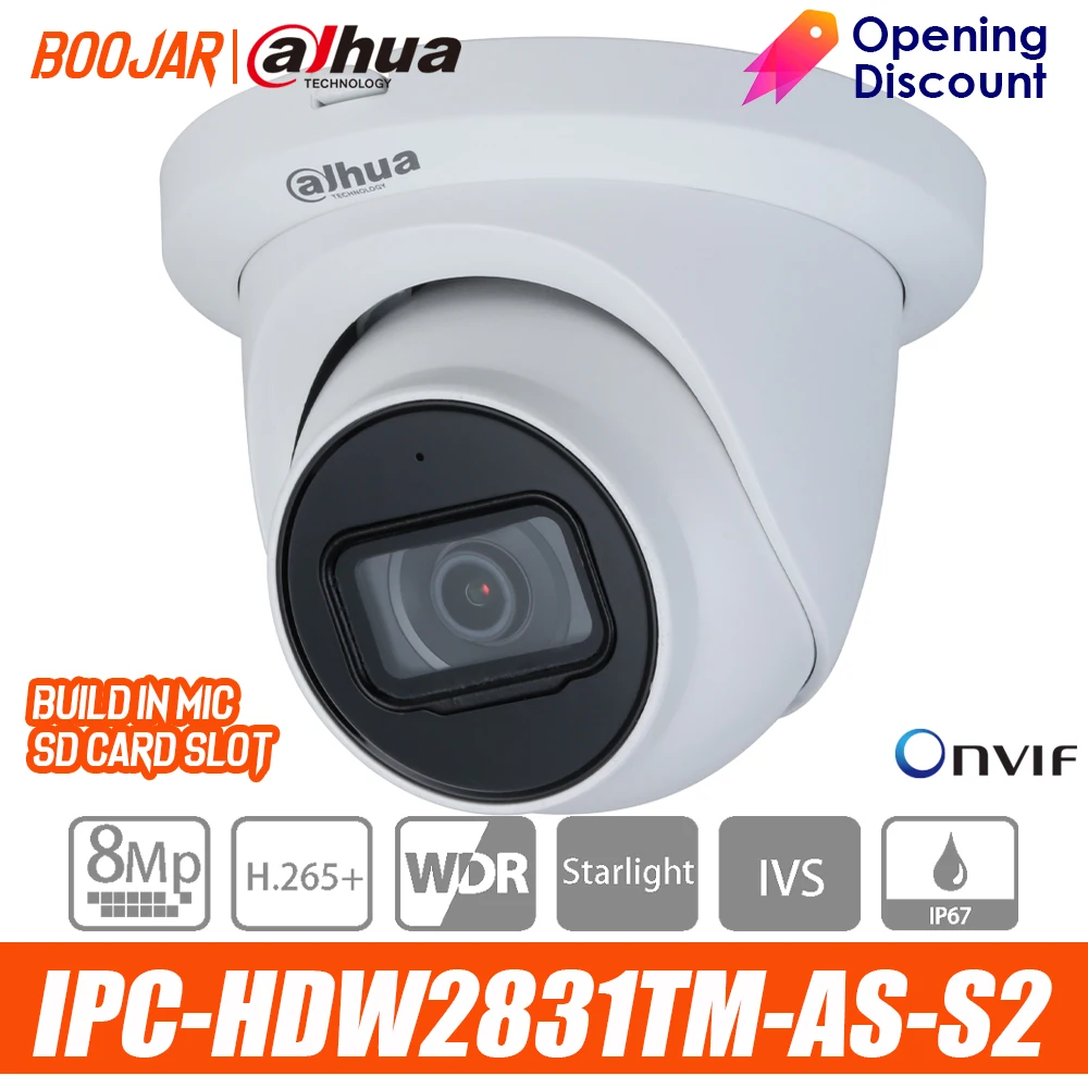Ip камера dahua IPC HDW2831TM AS S2 8MP Lite IR с фиксированным фокусным расстоянием|Камеры