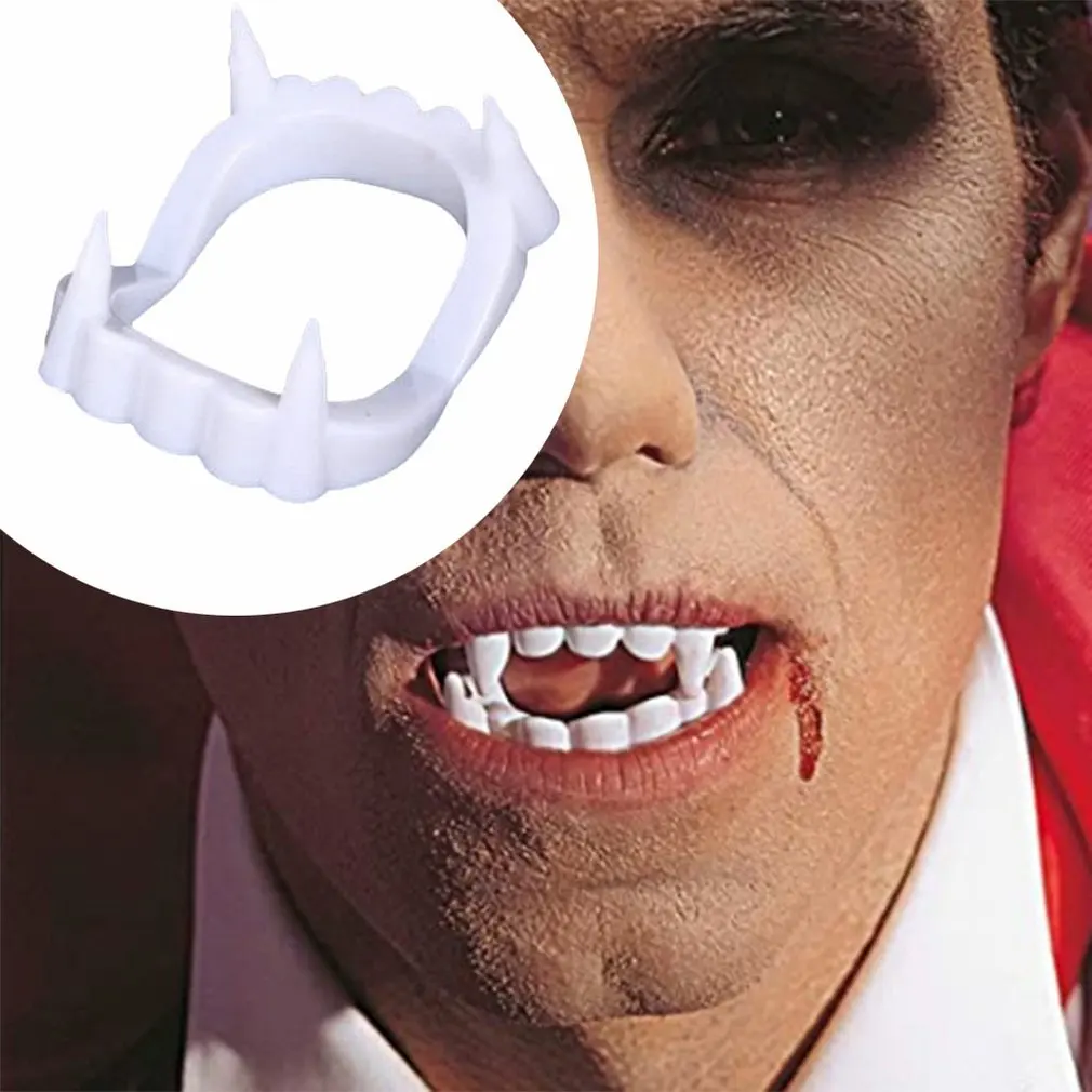 FINGOOO Halloween Vampire Teeth,3 Pairs Horror False Teeth for Halloween Cosplay Party Favors 